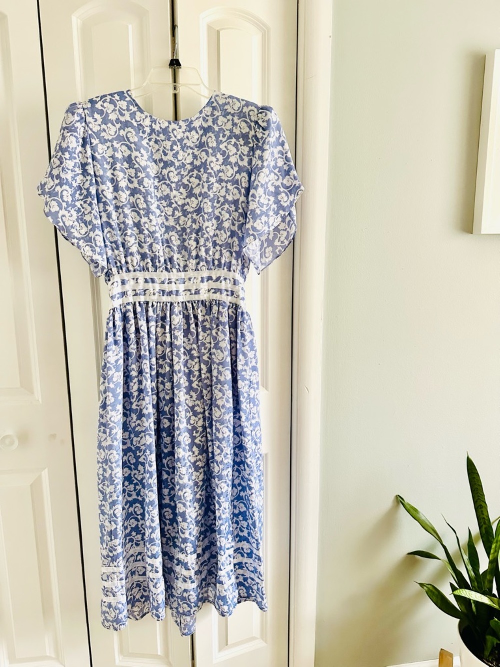 Talbots Blue and White Floral Maxi Dress - Picture 8 of 8